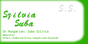 szilvia suba business card